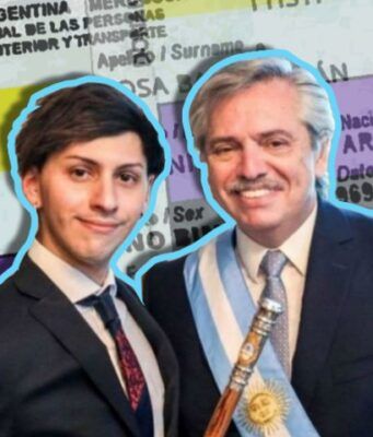 Dyhzy, hijx del presidente de Argentina, tramitará ID sin género binario alberto fernández y su hije
